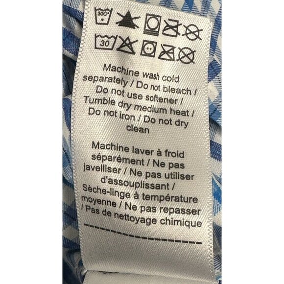 UNTUCKit Mens Button Up Shirt Lehman Long Sleeve Blue Plaid Check Size X-Large - Picture 9 of 12